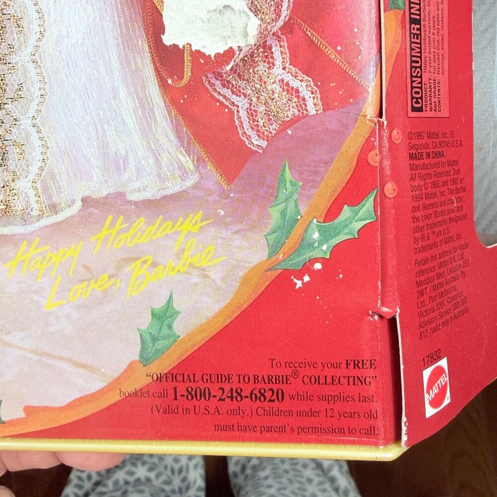 VTG 1996 Happy Holidays Barbie Special Edition NIB Christmas Doll Mattel - Picture 8 of 12
